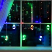 Гирлянда эл. бахрома 2,4 м (70*50), мультицвет, 108 LED "Шарики"
