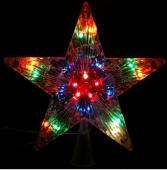 Звезда на ёлку 10 ламп LED, 16 см, Мультицвет