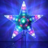 Звезда на ёлку "Луч" 28 ламп LED, 17,5 см, Мультицвет