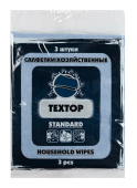 Салфетка д/уборки "Textop" 30*35см, 3шт, вискозная голубая