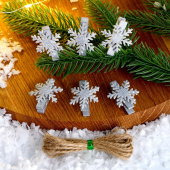 Набор декоративных прищепок "Снежинки" 6шт 9803194