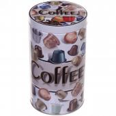 Банка д/продуктов 1,8л металлическая "Coffee" круглая