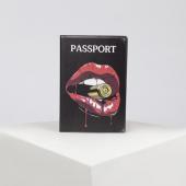 Обложка для паспорта "Губы" черный 4819678