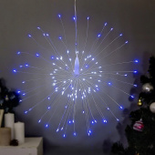Гирлянда на батарейках, синий/белый, 120 LED "Салют" 