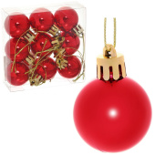 Набор шаров елочных пластик 9 шт, d 3 см, красный, "Глянец" 183-822