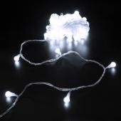 Гирлянда эл. нить 10 м, белый, 60 LED "Сияющая капля" 
