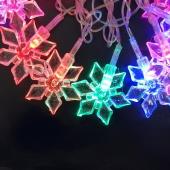Гирлянда эл. нить 3 м, мультицвет, 28 LED "Снежинка"