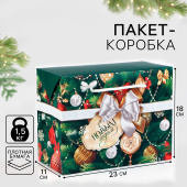 Пакет-коробка 23х18х11 см НГ "Новогодний подарок" 10343374