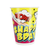 Стакан бум. 200 мл. праздничный /6 шт/ Комиксы HappyBday
