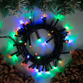 Гирлянда эл. нить 4,5 м, 50 LED, IP20, мультицвет, черный провод