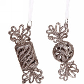 Подвеска "Конфетки" 10 см (набор 2 шт.), золото