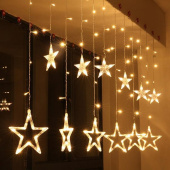 Гирлянда эл. бахрома 3 м (65*40*30), белый теплый, 12 LED "Звезды"