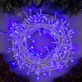 Гирлянда эл. нить 20 м, 200 LED, IP20, синий, белый провод 3556822