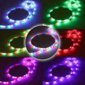 Лента светодиодная самоклейка 5м*8мм, 300 ламп LED, 8 реж с пультом Лента светодиодная самоклейка 5м*8мм, 300 ламп LED, 8 реж с пультом