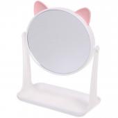 Зеркало настольное с подставкой для косметики "Beauty - Kitty", цвет белый