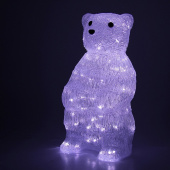 Фигура эл. акрил, 27х20х48 см, 40 LED, IP44, "Мишка стоячий" белый холодный 676989