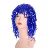 Карнавальный парик "Дождь" 35 см, цвет синий 2447915      