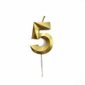 Свечи для торта 5см Цифра Gold 5