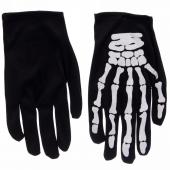 Перчатки карнавальные "Скелет", черный