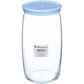 Банка стекло 1,5л Cesni с голубой пласт. крышкой