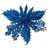 Цветок Н.Г 14см на клипсе синий 241-2432