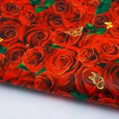 Бумага упаковочная глянцевая «Розы для тебя» 70 × 100 см 2862089