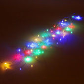 Гирлянда на батарейках 3 м, 30 LED, IP20, мультицвет, прозрачный провод, 183-0201
