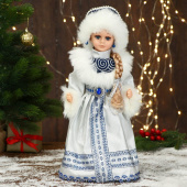 Снегурочка "В шубке с узорами" двигается, 19х40 см 