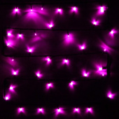 Гирлянда эл. д/улицы нить 7 м, 80 LED, IP54, розовый, черный провод 196-115