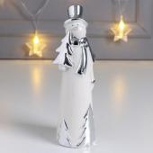 Сувенир "Снеговик в цилиндре, с ёлочками" серебро 6343214