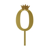 Топпер цифра 0 Корона GOLD 18см