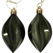 Набор игрушек елочных пластик 2 шт, 8 см, изумруд, "Капля" 916-910