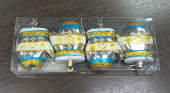 Набор игрушек елочных пластик 4 шт, 7 см, "Варежка", микс SD216