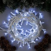 Гирлянда эл. д/улицы нить 10 м, 100 LED, IP65, белый, белый провод 3584130 фиксинг