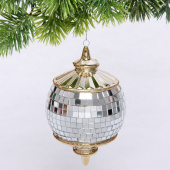 Ёлочная игрушка "Новогодняя дискотека" 8*8*13 см, золото