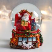 Сувенир водяной шар "Дед Мороз в кресле с подарками" 7567987