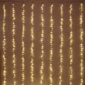 Гирлянда эл. занавес 2х3 м, 624 LED, IP40, "Водопад Созвездие", белый теплый, прозрачный провод 