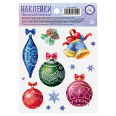 Набор наклеек интерьерных светящихся, пластик, 10,5х14,5 см, "Волшебства в Новом Году", полноцвет 32