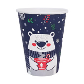 Стакан бум. 350мл праздничный "Мишка на синем"