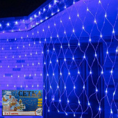 Гирлянда эл. д/улицы сетка 2х3 м, синий, 384 LED, IP54, прозрачный провод, ТМ "Серпантин" 183-00