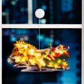 Фигура световая на присоске Дед Мороз на санях 44х25х2 см Т/БЕЛЫЙ 6116459   