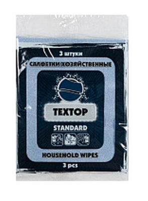 Салфетка д/уборки "Textop" 30*35см, 3шт, вискозная розовая