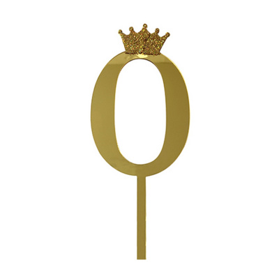 Топпер цифра 0 Корона GOLD 18см