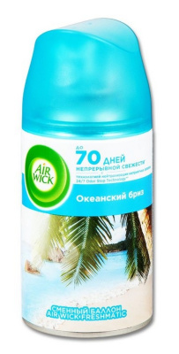 Освежитель воздуха Аэрвик сменный блок 250мл океанский бриз Освежитель воздуха Аэрвик сменный блок 250мл океанский бриз