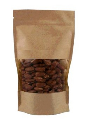 Пакет бумажный дой-пак с ЗИП замком и прозр. окном 70 мм 150*240