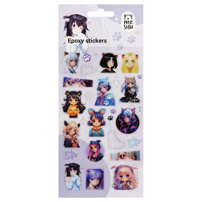 Наклейки гелевые "Neko", 10*23 см.