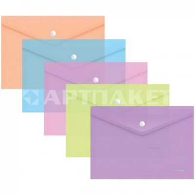 Папка-конверт на кнопке "Starlight", А5, 180мкм, ассорти OBk_05101