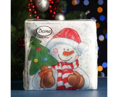 Салфетка 24*24 1-сл. рисунок /40/ Новый год