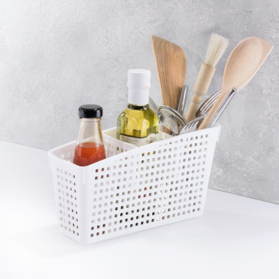 Органайзер с перегородками 24,5х9,5х14 см, "Лофт", белый