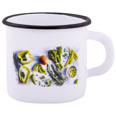 Кружка 400мл эмаль Свежая зелень